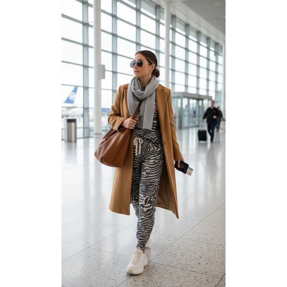Express Zebra Print Lounge Set Top & Joggers | Cozy Animal Print | L/XL - Picture 1 of 16